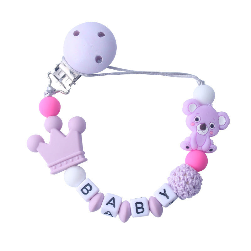 Baby Products Silicone Pacifier Chain Koala Cartoon Silicone Toy Teeth Molar Chain Customized Letters Baby Products Silicone Pacifier Chain Koala Cartoon Silicone Toy Teeth Molar Chain Customized Letters